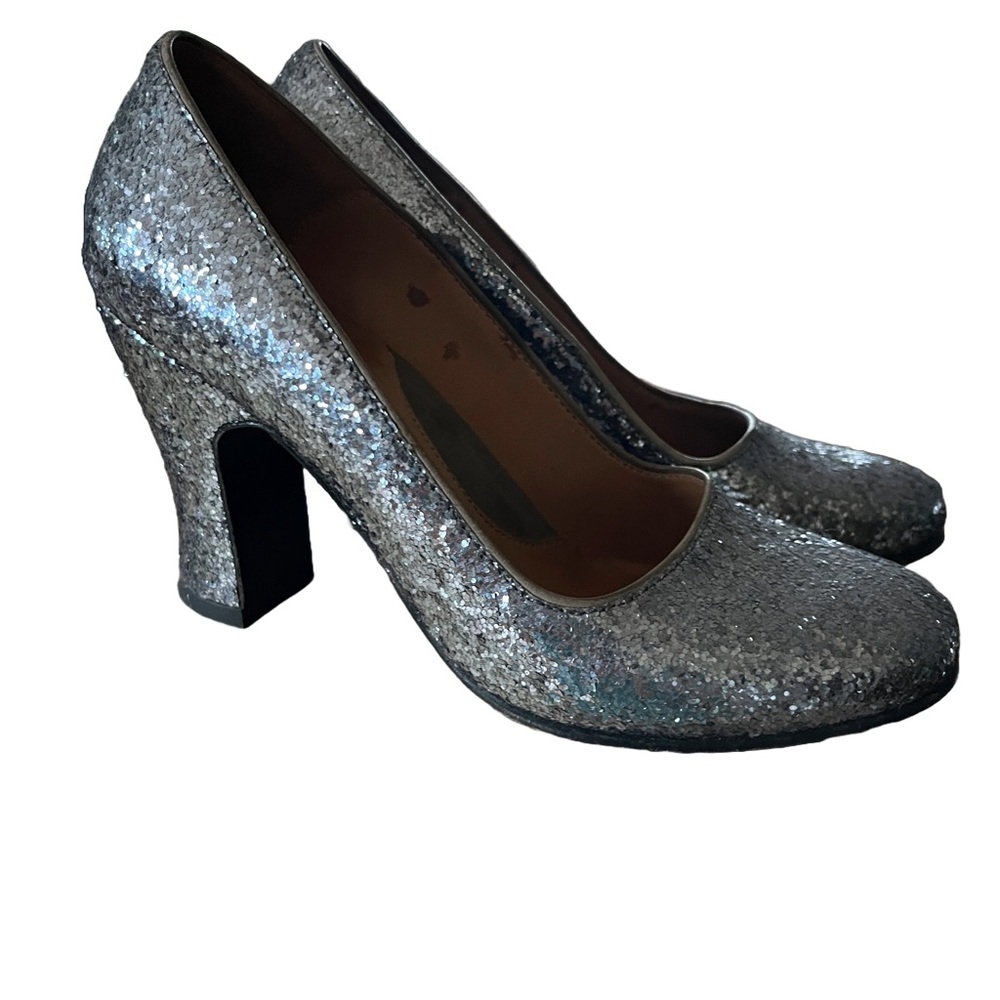 John Fluevog “Make a Dream Come True” Glitter Heels – Size 6.5